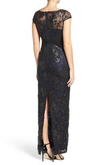 Adrianna Papell - AP1E200799SC Sequined Illusion Bateau Sheath Gown