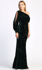 Adora Design 3070 - Long Sleeve Glitter Gown