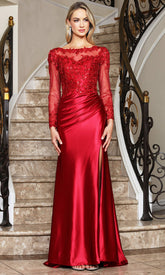 Adora Design 3348-03 - Illusion Sleeve Formal Gown