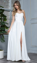 Adora Design 3367-01 - Draped Sweetheart A-Line Long Gown