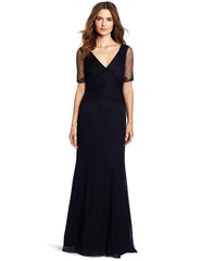 Adrianna Papell - Beaded Illusion Keyhole Back Dress 81870060SC
