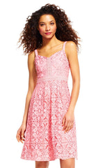 Adrianna Papell - Lace V-neck A-line Cocktail Dress AP1D100817SC