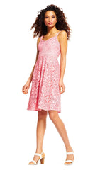 Adrianna Papell - Lace V-neck A-line Cocktail Dress AP1D100817SC