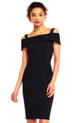 Adrianna Papell - Embellished Off-shoulder Sheath Dress AP1E201555SC