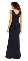 Adrianna Papell - AP1E202233SC Asymmetrical Peplum Long Sheath Dress