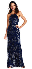 Adrianna Papell - Floral Sequined Halter Neck Dress AP1E202991SC