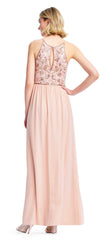 Adrianna Papell - Embellished Halter Chiffon A-line Dress AP1E203111SC