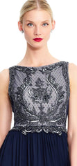 Adrianna Papell - Embellished Two Tone A-line Dress AP1E203774SC