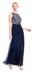 Adrianna Papell - Embellished Two Tone A-line Dress AP1E203774SC