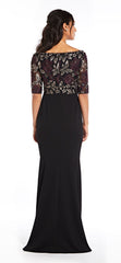 Adrianna Papell - Embroidered V-Neck High Low Dress AP1E204611SC