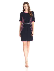 Adrianna Papell - 16PD79730SC Embroidered Bateau Cocktail Dress