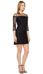Adrianna Papell - Lace Illusion Jewel Sheath Dress AP1D100545SC