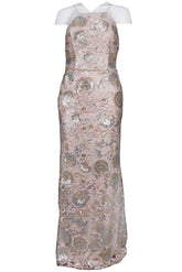 Adrianna Papell - Floral Sequined Halter Neck Dress AP1E202991SC