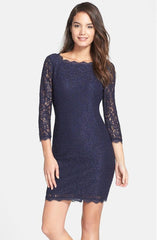 Adrianna Papell - 41864780SC Laced Scallop Hem Short Dress