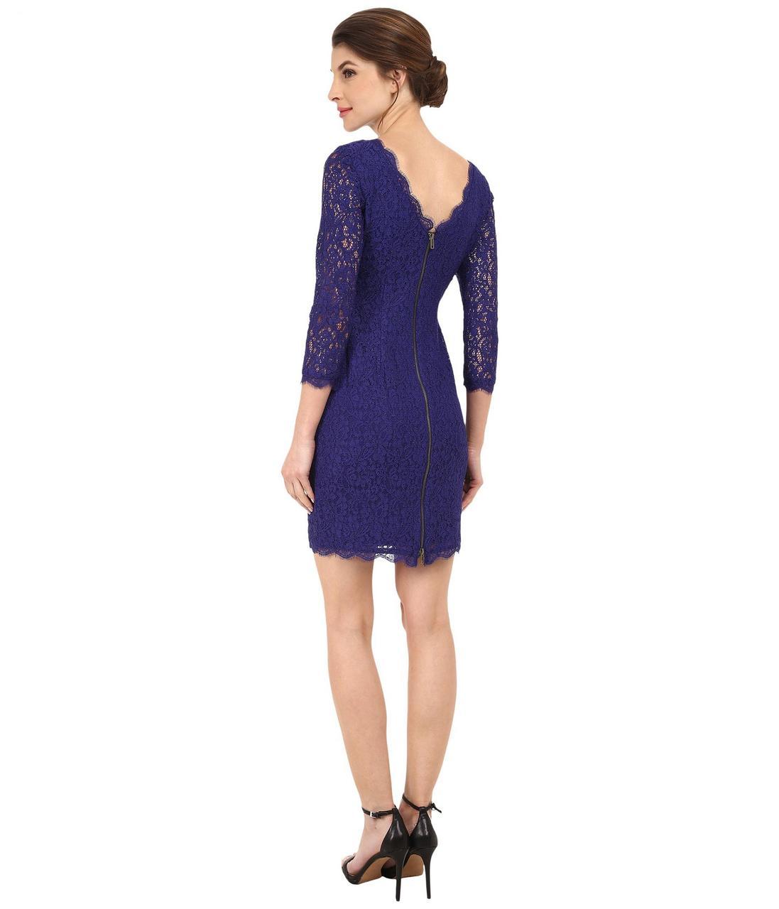 Adrianna Papell - 41864780SC Laced Scallop Hem Short Dress