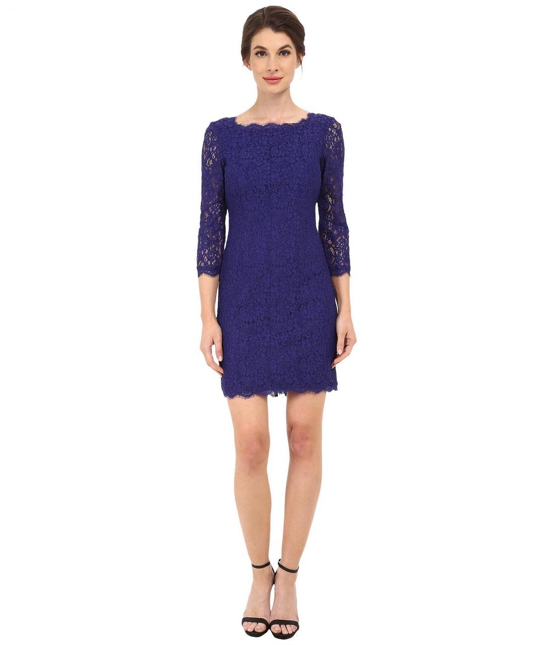 Adrianna Papell - 41864780SC Laced Scallop Hem Short Dress