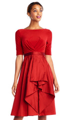 Adrianna Papell - AP1D101549SC Jersey and Taffeta A-line Dress