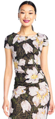 Adrianna Papell - Floral Patterned Long Sheath Dress AP1E203398SC