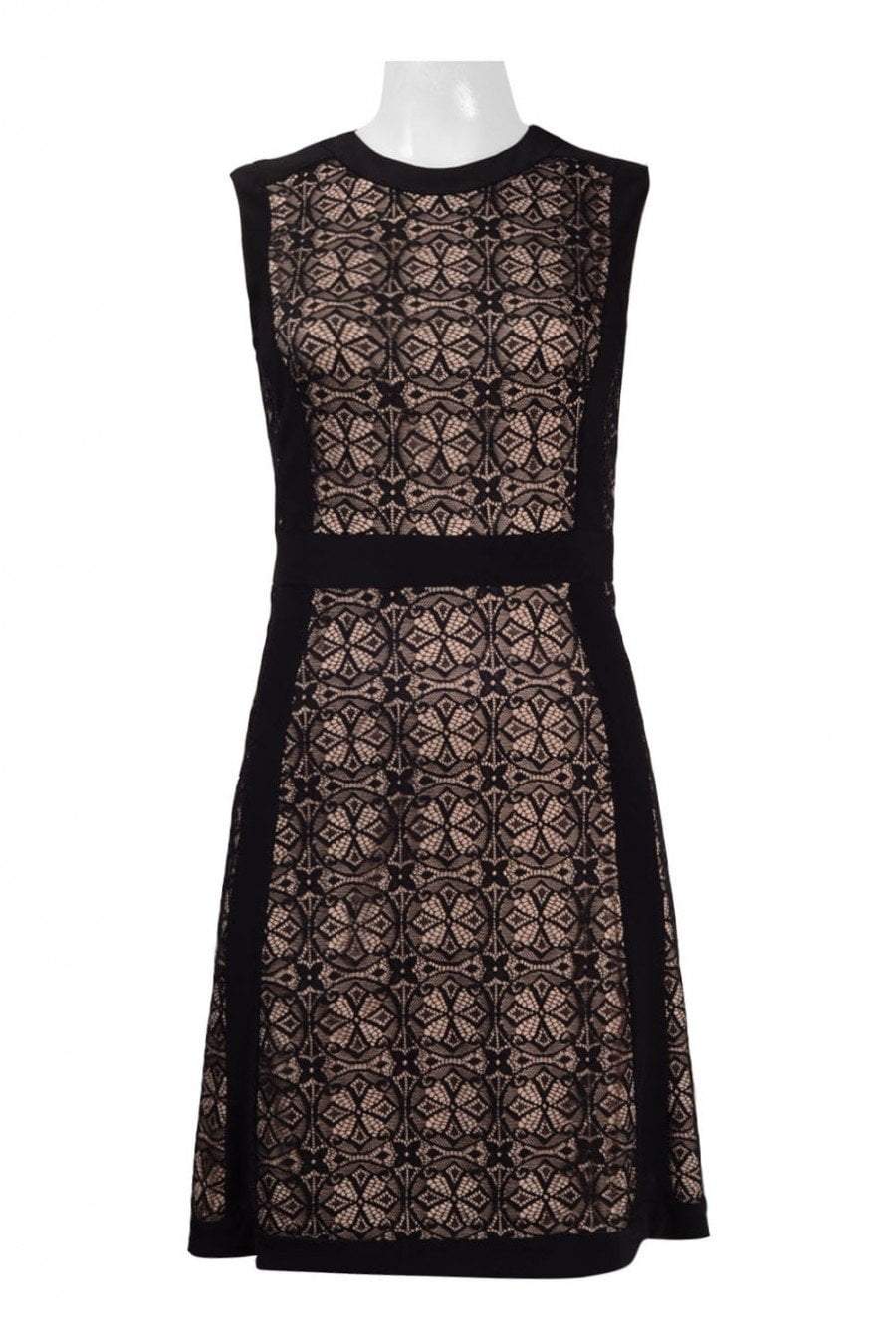 Adrianna Papell - Lace Jewel Neck A-line Dress AP1D100368SC