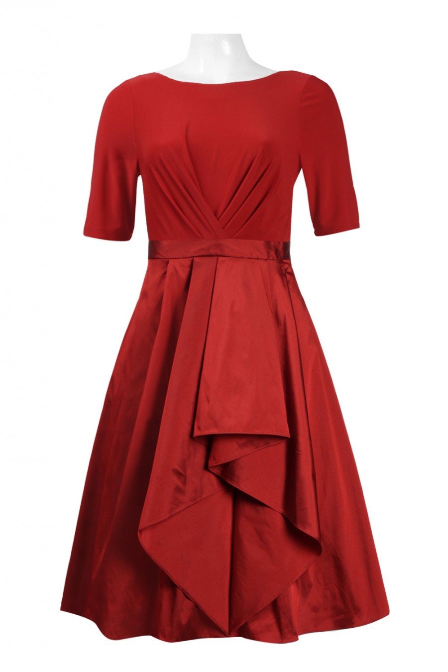 Adrianna Papell - AP1D101549SC Jersey and Taffeta A-line Dress